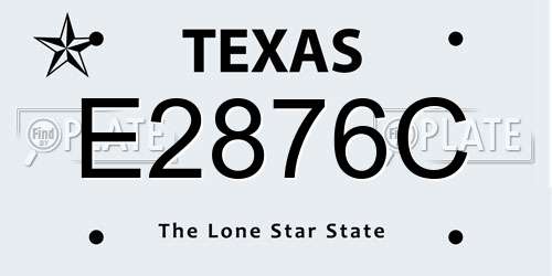 E2876C Texas License Plate