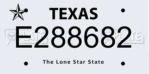 E288682 Texas License Plate