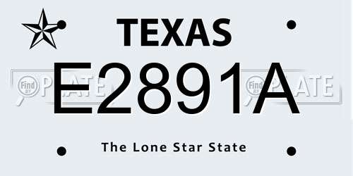 E2891A Texas License Plate