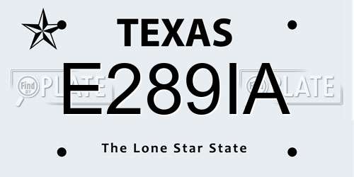 E289IA Texas License Plate