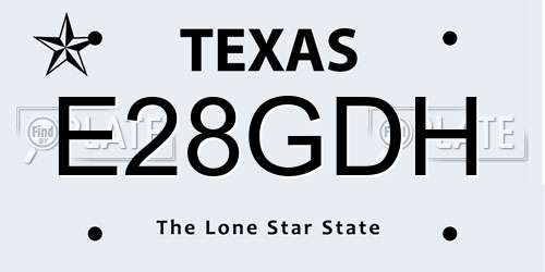 E28GDH Texas License Plate