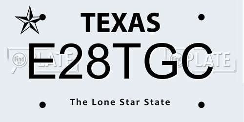 E28TGC Texas License Plate