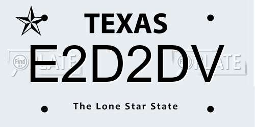 E2D2DV Texas License Plate