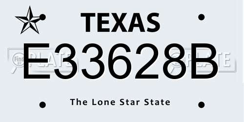 E33628B Texas License Plate