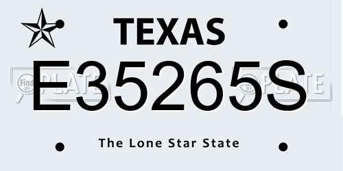 E35265S Texas License Plate