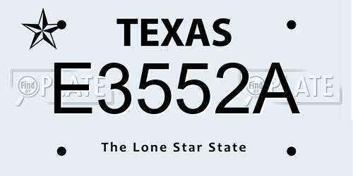 E3552A Texas License Plate