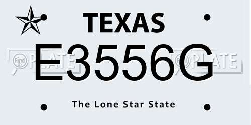 E3556G Texas License Plate