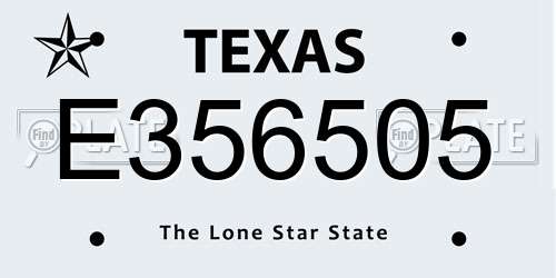 E356505 Texas License Plate