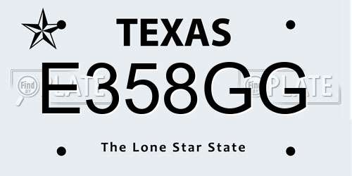 E358GG Texas License Plate