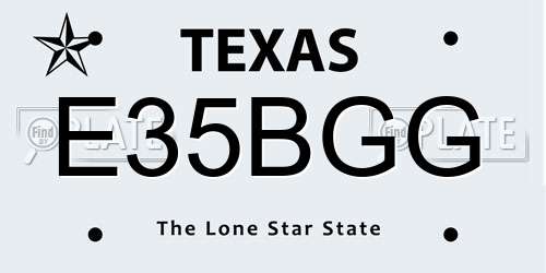E35BGG Texas License Plate