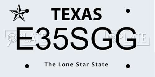 E35SGG Texas License Plate