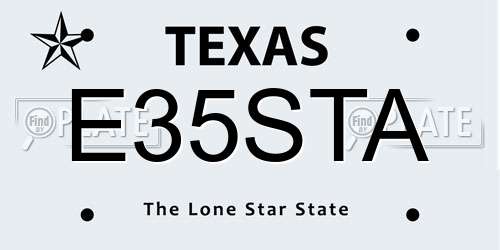 E35STA Texas License Plate