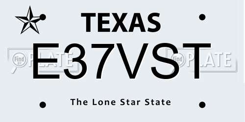 E37VST Texas License Plate