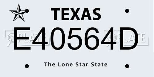 E40564D Texas License Plate