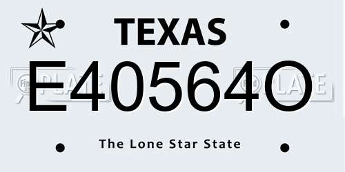 E40564O Texas License Plate