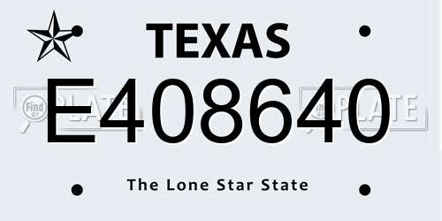 E408640 Texas License Plate