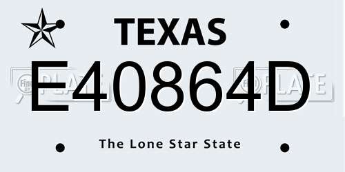 E40864D Texas License Plate
