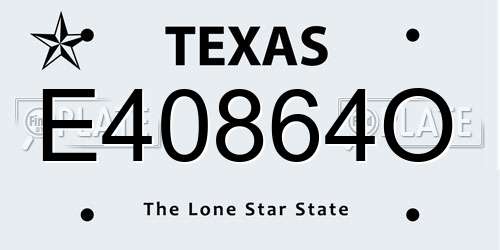 E40864O Texas License Plate