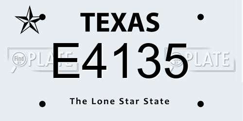 E4135 Texas License Plate
