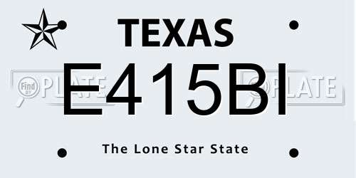 E415BI Texas License Plate