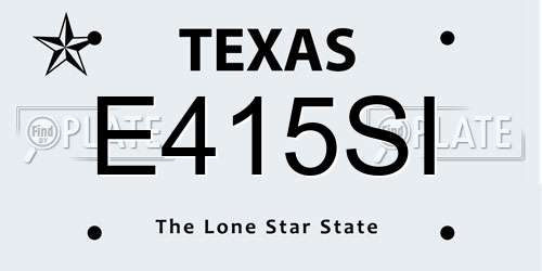 E415SI Texas License Plate