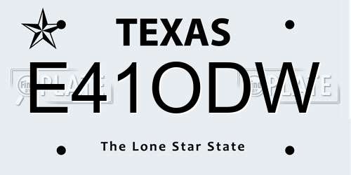 E41ODW Texas License Plate