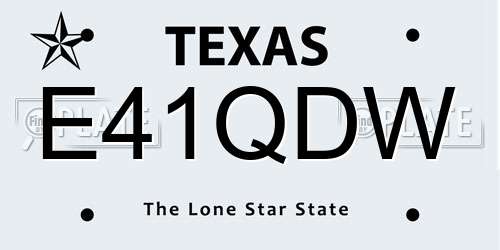 E41QDW Texas License Plate
