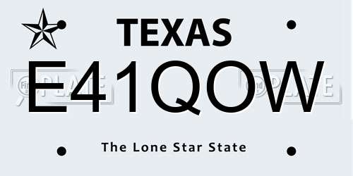 E41QOW Texas License Plate