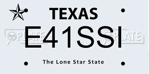 E41SSI Texas License Plate