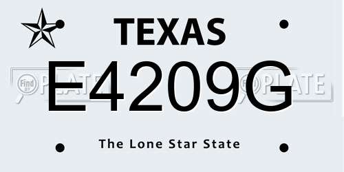 E4209G Texas License Plate