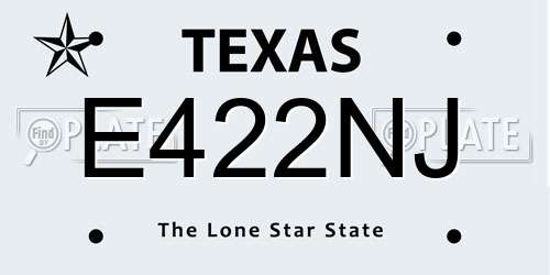 E422NJ Texas License Plate