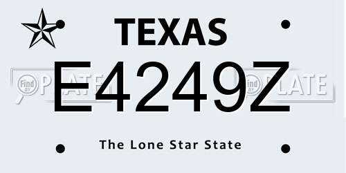 E4249Z Texas License Plate