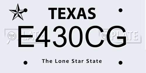 E430CG Texas License Plate