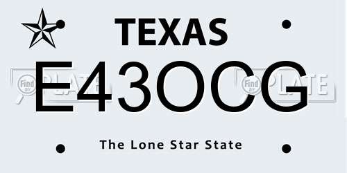 E43OCG Texas License Plate