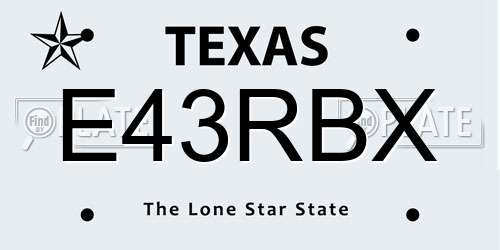 E43RBX Texas License Plate