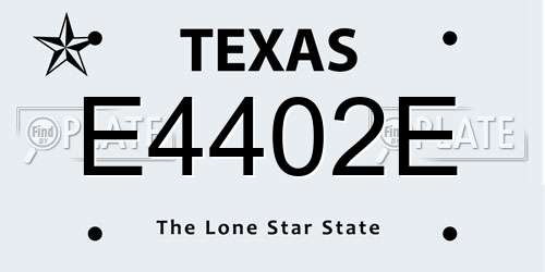 E4402E Texas License Plate