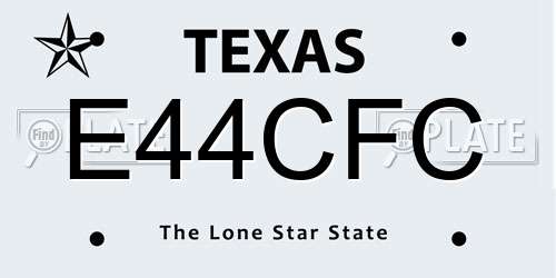 E44CFC Texas License Plate