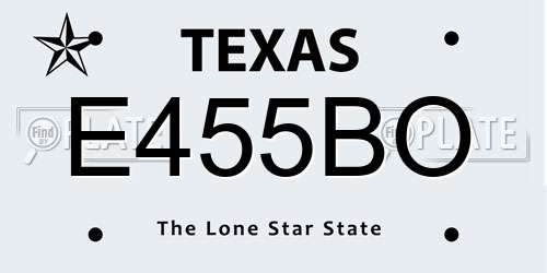 E455BO Texas License Plate
