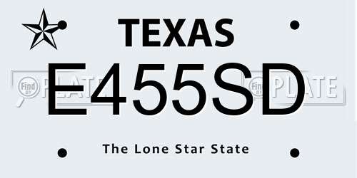 E455SD Texas License Plate