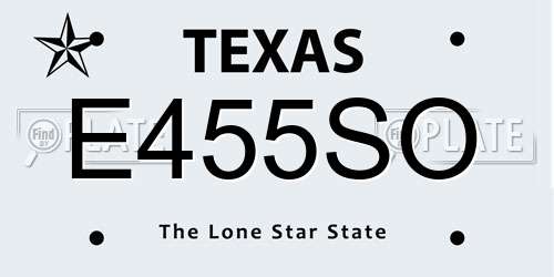 E455SO Texas License Plate