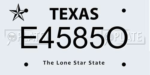 E4585O Texas License Plate