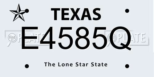 E4585Q Texas License Plate