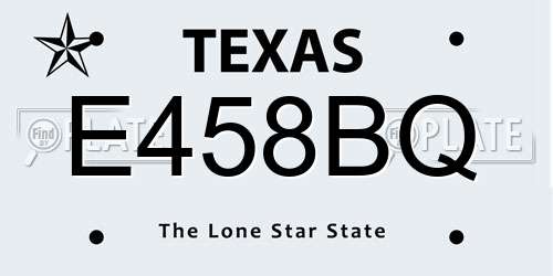 E458BQ Texas License Plate