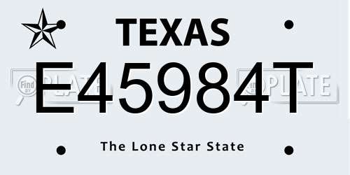 E45984T Texas License Plate