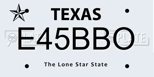 E45BBO Texas License Plate