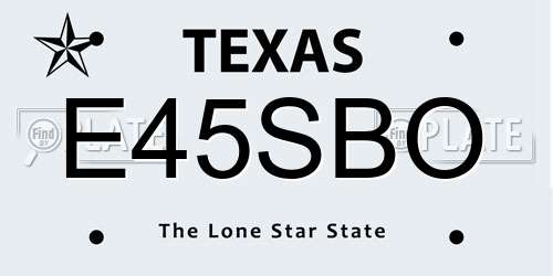 E45SBO Texas License Plate