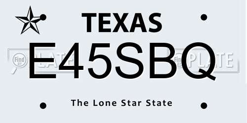 E45SBQ Texas License Plate