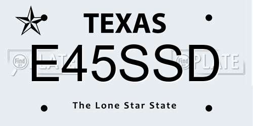 E45SSD Texas License Plate