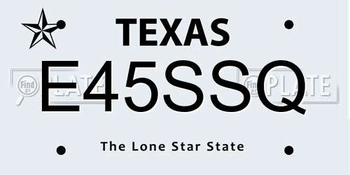 E45SSQ Texas License Plate