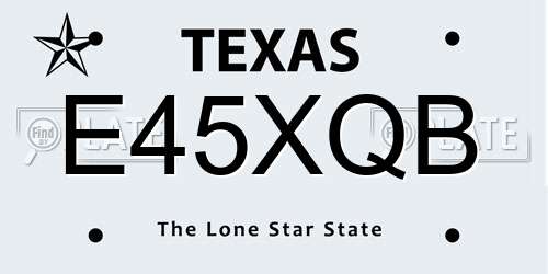 E45XQB Texas License Plate